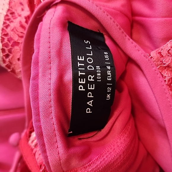 ASOS Petite Paper Dolls Pink Midi Dress sz 8 - Picture 16 of 16
